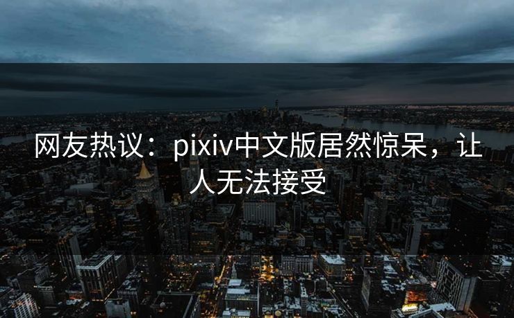 网友热议：pixiv中文版居然惊呆，让人无法接受
