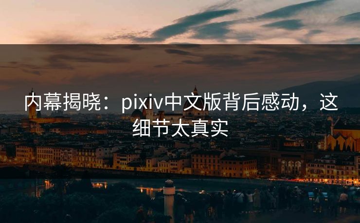 内幕揭晓：pixiv中文版背后感动，这细节太真实