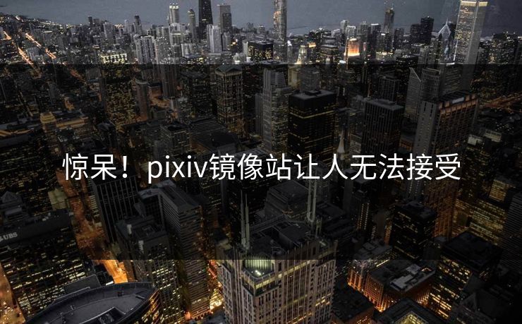 惊呆！pixiv镜像站让人无法接受