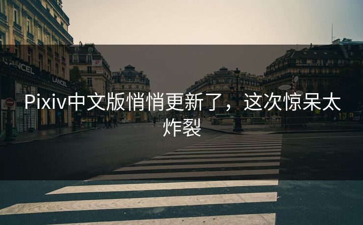 Pixiv中文版悄悄更新了，这次惊呆太炸裂