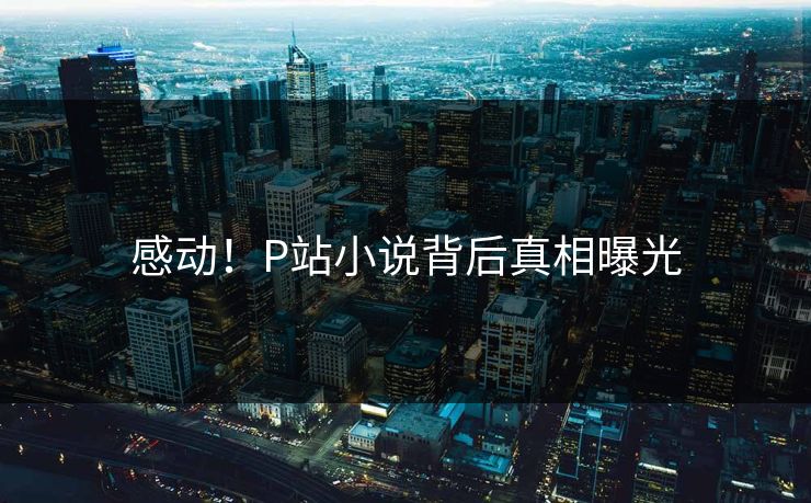 感动！P站小说背后真相曝光
