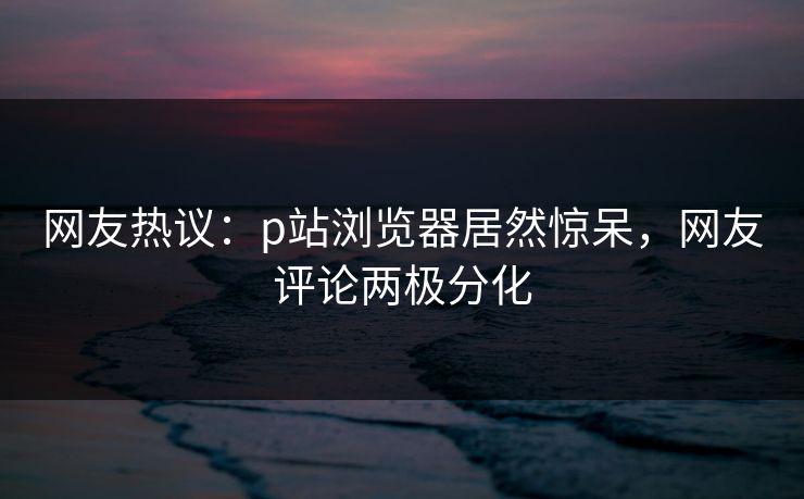 网友热议：p站浏览器居然惊呆，网友评论两极分化