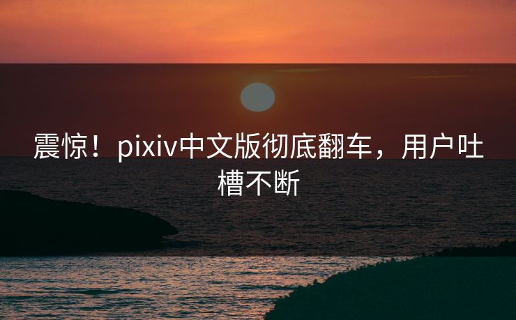 震惊！pixiv中文版彻底翻车，用户吐槽不断