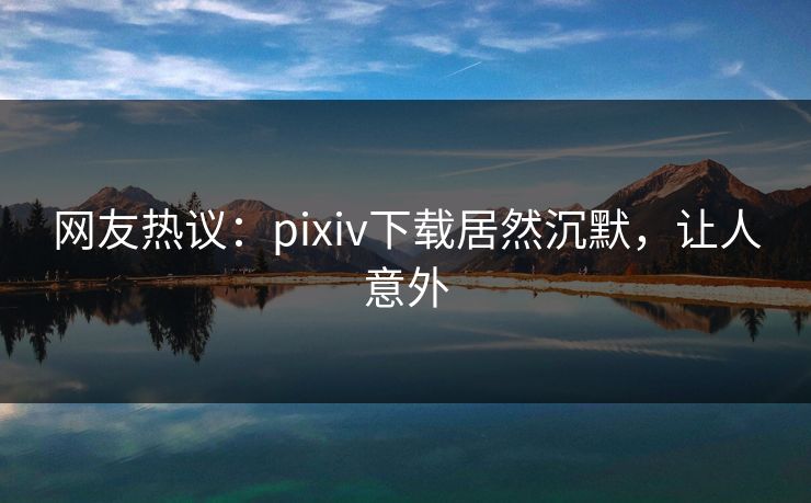 网友热议：pixiv下载居然沉默，让人意外