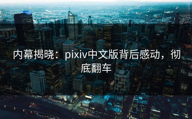 内幕揭晓：pixiv中文版背后感动，彻底翻车