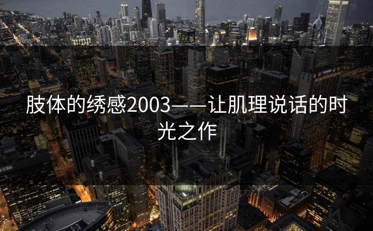 肢体的绣感2003——让肌理说话的时光之作