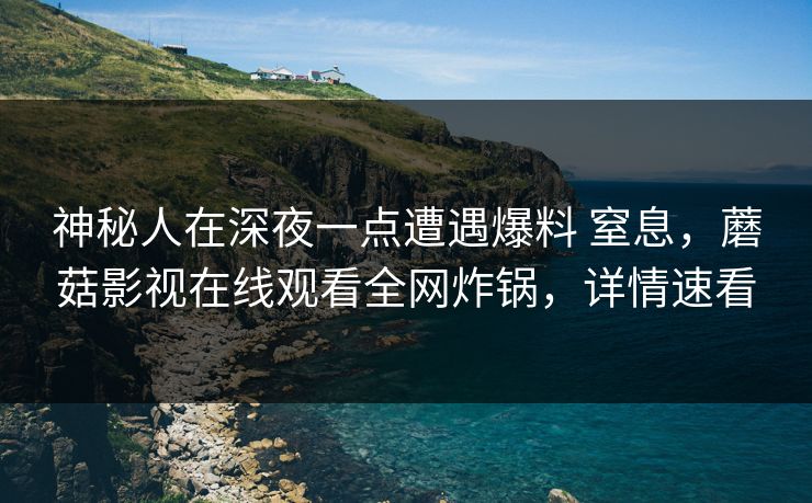 神秘人在深夜一点遭遇爆料 窒息,蘑菇影视在线观看全网炸锅,详情速看 神秘人在深夜一点遭遇爆料 窒息,蘑菇影视在线观看全网炸锅,详情速看